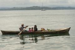 Amerindian dugout canoe in Bocas del Toro