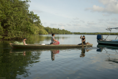 Amerindian dugout canoe in Bocas del Toro
